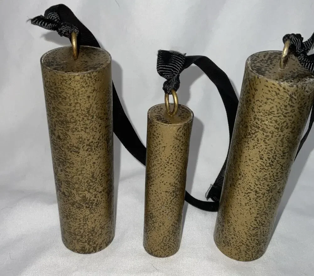 3 LONG TAPERED GOLD BELLS CRAFT CHRISTMAS 4 & 5 IN